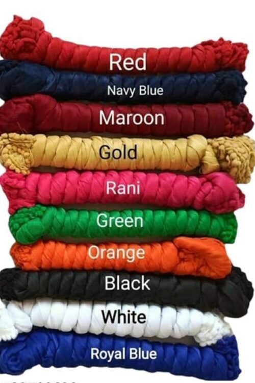 Cotton Blend Solid Dupatta For Women,Pack Of 10_Pompom Pack Of 10, Multicolor