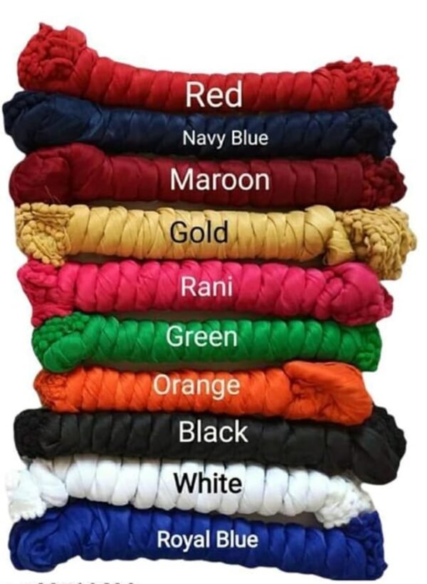 Cotton Blend Solid Dupatta For Women,Pack Of 10_Pompom Pack Of 10, Multicolor