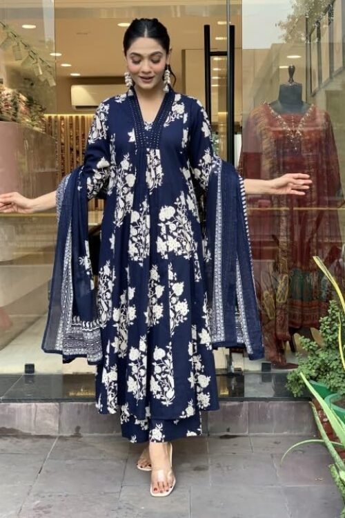 Women Printed A-Line Kurta Pant With Dupatta