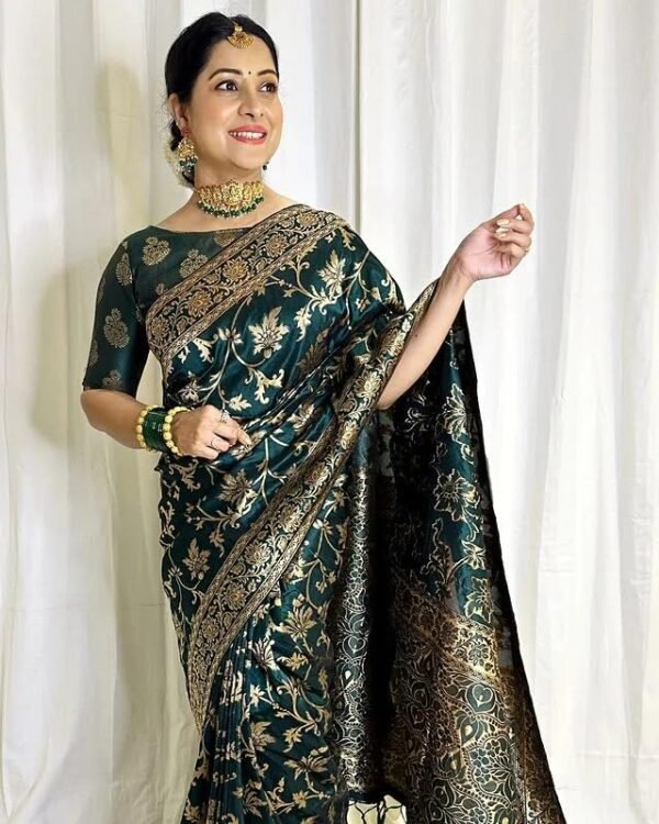 Sugathari Women's Pure Kanjivaram Silk Saree Banarasi Silk Saree - Image 2