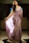 Women's Silver Tissue Silk Ethnic Saree With Unstiched Blouse Piece For Festival And Function.