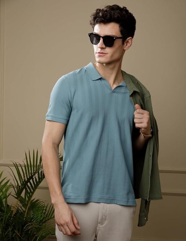 Premium Cotton, Herringbone Texture, Johnny Collar - Image 4