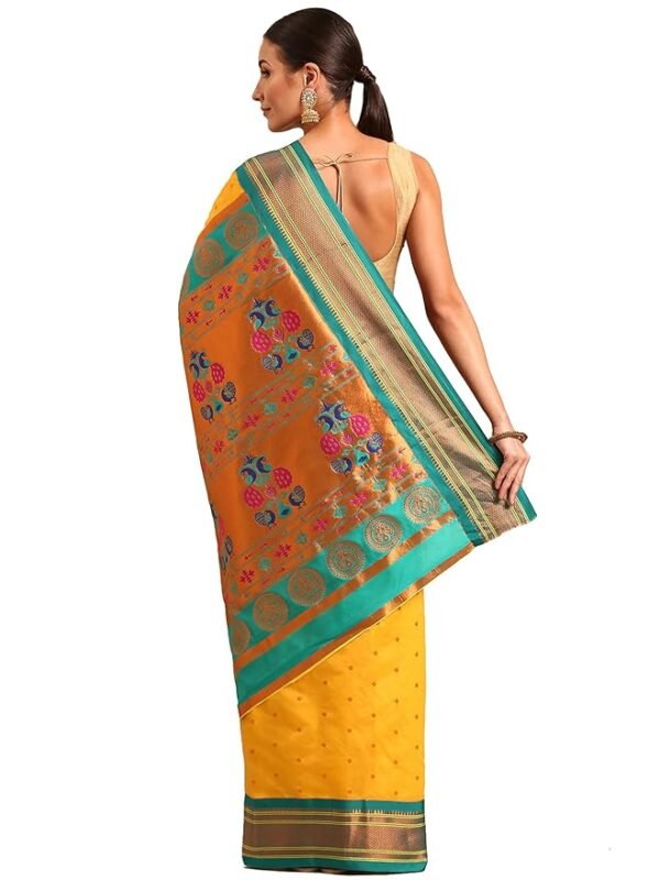 Varkala Silk Sarees Women's Paithani Soft Silk Kadiyal Maharani Saree With Blouse Piece - Image 2