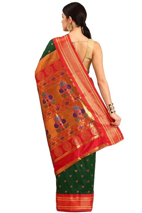 Silk Sarees Women’s Kadiyal Soft Silk Maharani Paithani Saree With Blouse Piece
