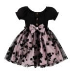 baby girl black dress with front bow stylish