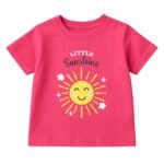 Girls Cotton T-Shirt for Kids | Printed Tee | Round Neck Relaxed Fit Half Sleeves