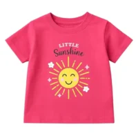 Girls Cotton T-Shirt for Kids | Printed Tee | Round Neck Relaxed Fit Half Sleeves