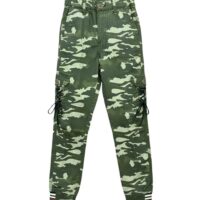 Camouflage Cargo Pants | Soft Regular Fit Mid Rise Trousers with Drawstring Utility Pockets | Stylish Everyday Outdoor Bottom Wear