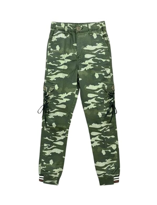 Camouflage Cargo Pants | Soft Regular Fit Mid Rise Trousers with Drawstring Utility Pockets | Stylish Everyday Outdoor Bottom Wear