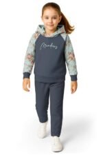 Trendy Co-ords With Hoodie Sweatshirt and Trackpant Clothing Set for Girls.
