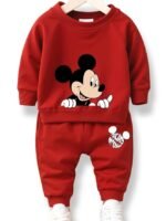 Mickey cotton Kids Coords matching Tshirt and pant set with character print (Pack of 1)