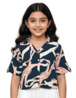 Girl's Crepe Shirt Korean Casual Short