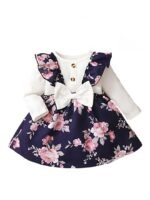 Girl's Lycra Floral Printed Frock Dress for Girls Short Frock Baby Princess Western Dresses| Stylish Fancy Kids Clothing