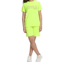 Girls 100% Cotton Bio Washed Printed T-Shirt and Shorts Co-ords Clothing Set | Premium Soft & Breathable Summer Casual Comfort Outfit for Girls