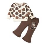 Kids Outfit Set Boys Girls | Astronaut Print Sweatshirt with Pants | Casual Cotton Winter Wear Sweatshirt Pant set