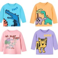 Boys Cotton Full Sleeves Printed T-Shirt (Multicolor) Combo Pack