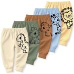 Cotton Pajama Pants with All Over Print for Boys and Girls (Multicolor Designs)(Pack of 5)