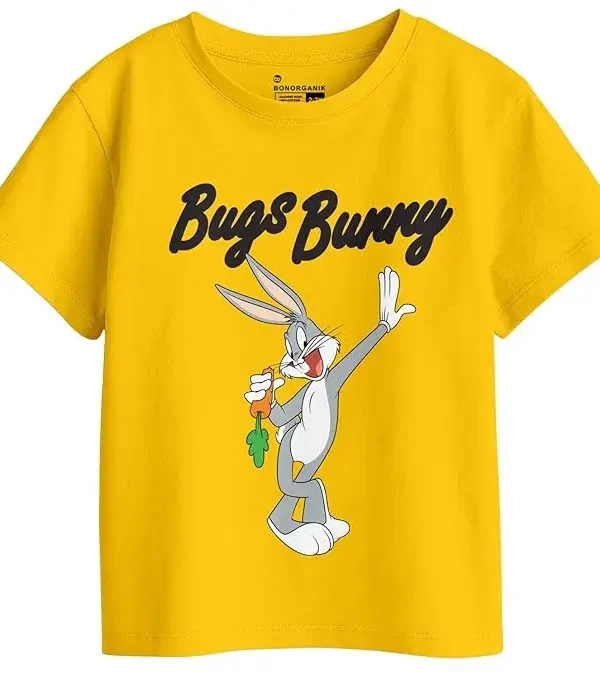girls yellow funny cartoon t shirt