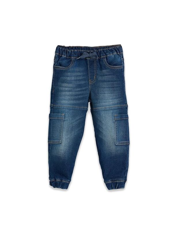 Girls Cotton Rich Stretchable Jogger Jeans | Elasticated Waistband and Cuff | Casual Denim