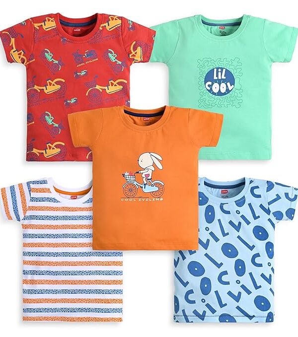 Baby Boys Regular Fit 100% Cotton Half Sleeves Boys T-Shirts Pack of 4