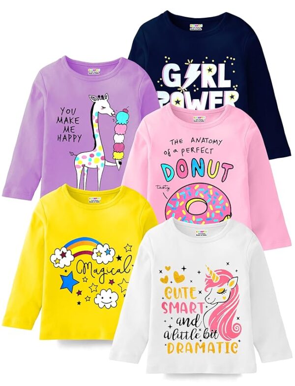Girls Full Sleeves Cotton T-Shirt