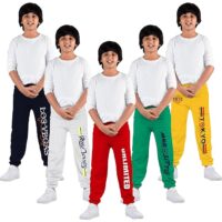 Pure Cotton Printed Track Pants | Elastic Waist Loose Fit Summer Wear | Multicolor Kids Trousers (Pack of 5)