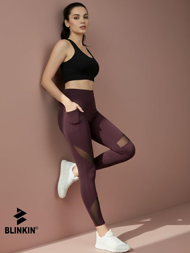 Stretchable Gym Pants for Women Workout : The Ultimate Yoga Pants | Workout Lowers | Gym Track Pants for Woman with Mesh Insert & Side Pockets - Image 2