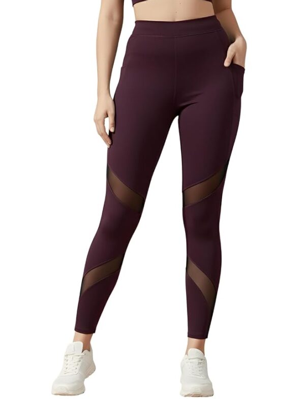 Stretchable Gym Pants for Women Workout : The Ultimate Yoga Pants | Workout Lowers | Gym Track Pants for Woman with Mesh Insert & Side Pockets