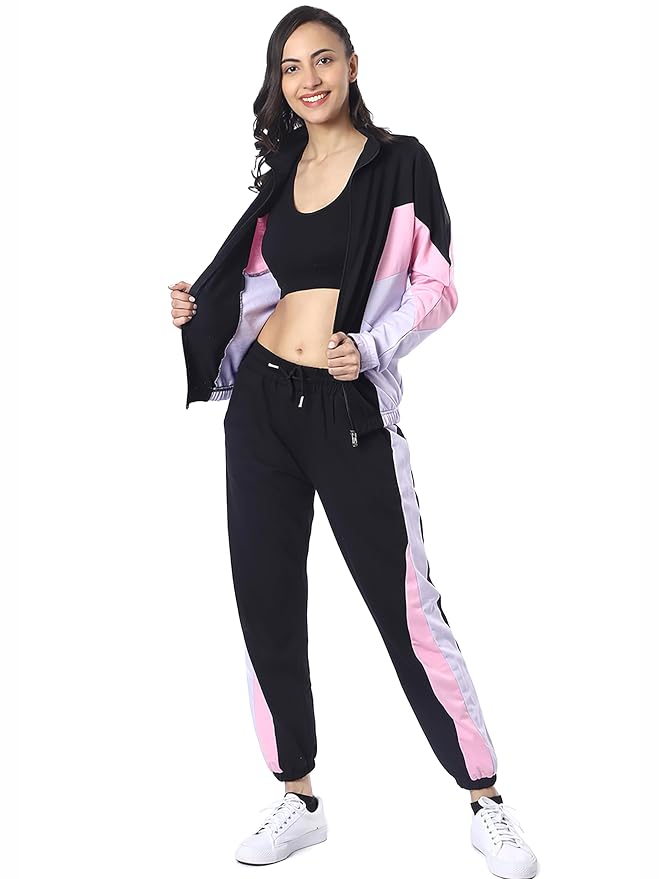 Sports Zipper Running Summer Track Suit | Gym Wear For Women Set | Track Suit For Women | Yoga | Trekking | Gym Tshirt and Pants | Summer Jacket | Tracksuit