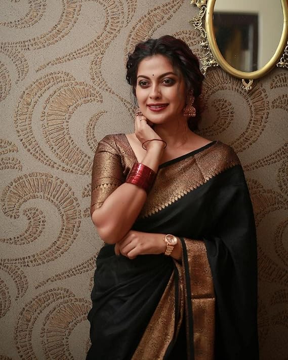 Women's Soft Pure Kanjivaram Silk Saree For Wedding Banarasi Cotton Sari With Blouse Piece