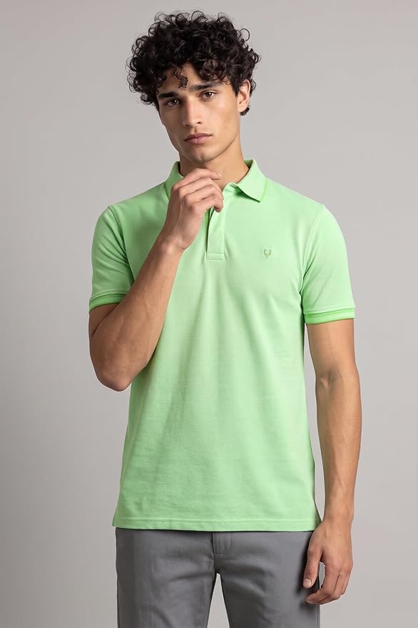 Men’s Pastel Shade Polo T‑Shirt | Bird’s Eye Knit Texture | Soft Cotton‑Blend | Regular Fit | Half Sleeves | Casual Everyday Wear - Image 4