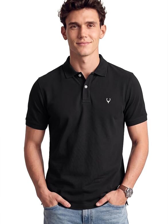 Men’s Polo T‑Shirt | Comfortable Rich Cotton Blend, Band Collar, Regular Fit | Stylish & Premium All Day Wear