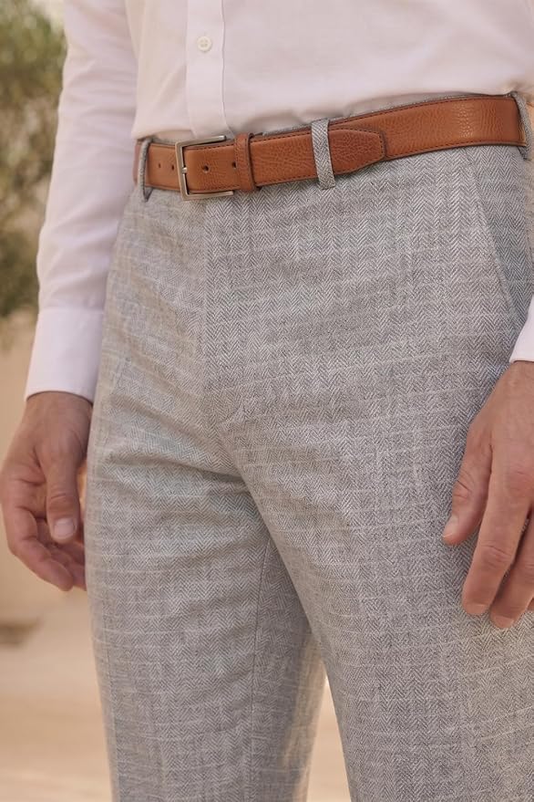 Men's Slim Fit Everyday Smart Wear Comfort Stretch Work Ready Checks Formal Trouser - Image 4