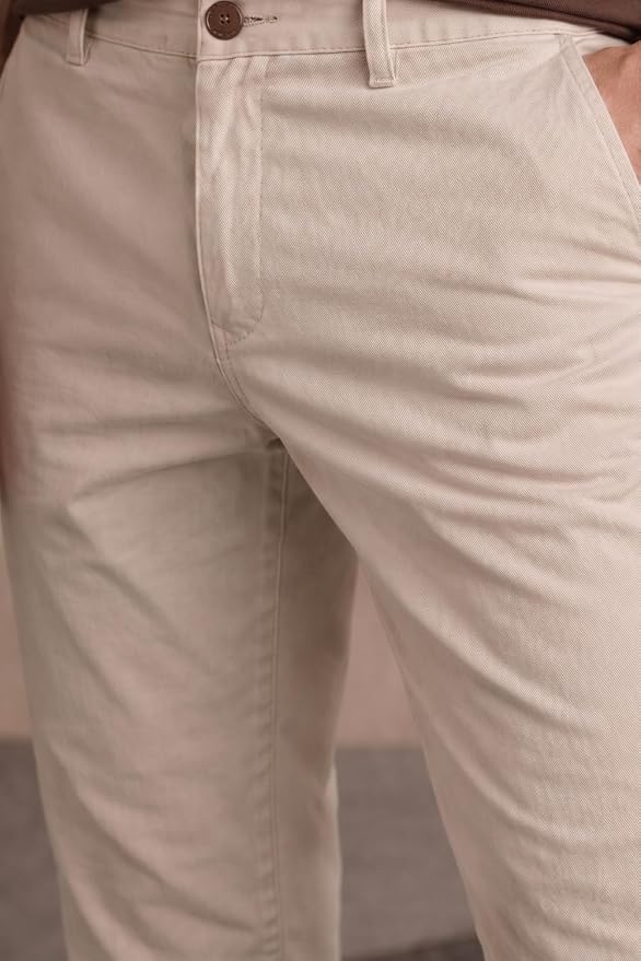 Men's Slim Fit Slant Pocket Made of Stretch Fabric Solid Casual Trouser - Image 2