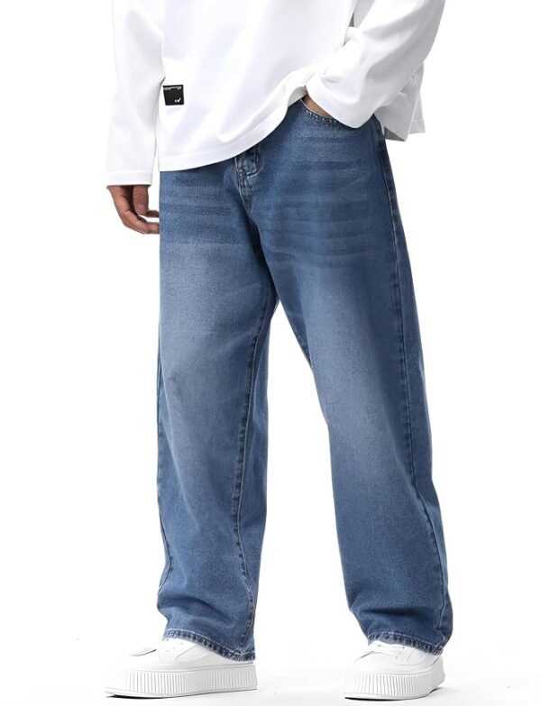 Baggy Fit Jean's for Man || Loose Fit High Rise Denim || Stretchable Casual Wear Jean,s || Dance Rap Rapping Style Pant for Men || Denim Cotton Jeans