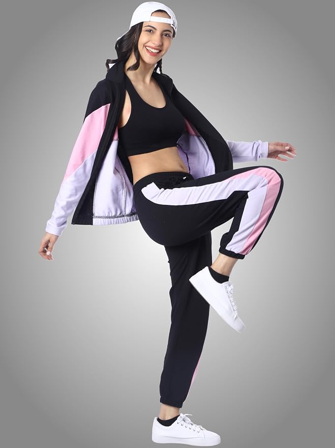 Sports Zipper Running Summer Track Suit | Gym Wear For Women Set | Track Suit For Women | Yoga | Trekking | Gym Tshirt and Pants | Summer Jacket | Tracksuit - Image 3
