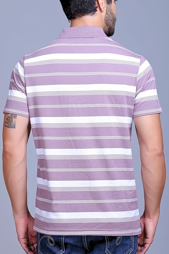Half Sleeve Polo T-Shirt for Men with Pocket || Stripe Collar and Pocket T-Shirt for Men Half Sleeves - Image 4