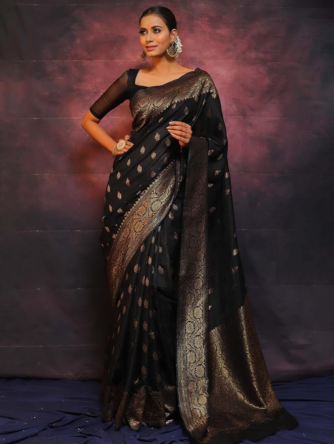 Women's Banarasi Saree Pure Kanjivaram Silk Saree Soft new ladies 2025 Design Wear Pattu Sarees Latest Sadi Party Sari collections With Blouse Piece
