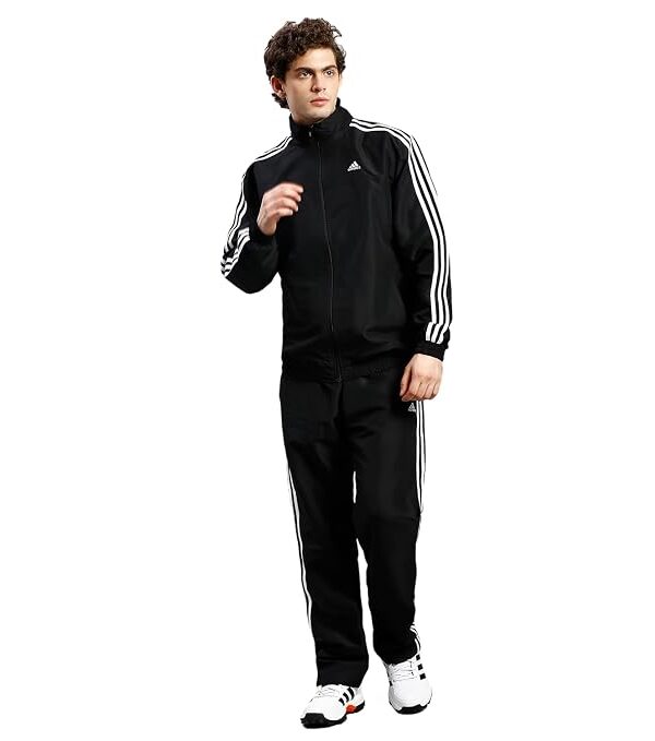 Men Printed Training tracksuit Black/White - Polyester Regular Fit Activewear Set Lightweight, Breathable Sportswear track suit for Gym, Running, Fitness, Casual For All-Season
